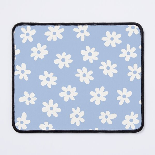 Item preview, PASTEL BLUE BIG FLOWERS DITSY DAISY PRAIRIE STYLE BOHO RETRO FLORALS designed and sold by blomastudios.
