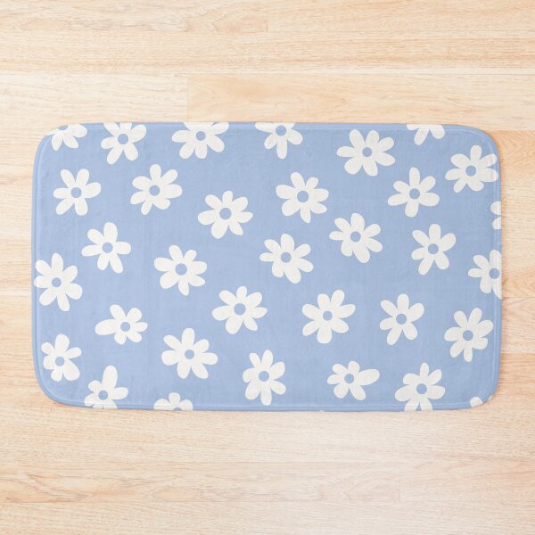 Item preview, PASTEL BLUE BIG FLOWERS DITSY DAISY PRAIRIE STYLE BOHO RETRO FLORALS designed and sold by blomastudios.