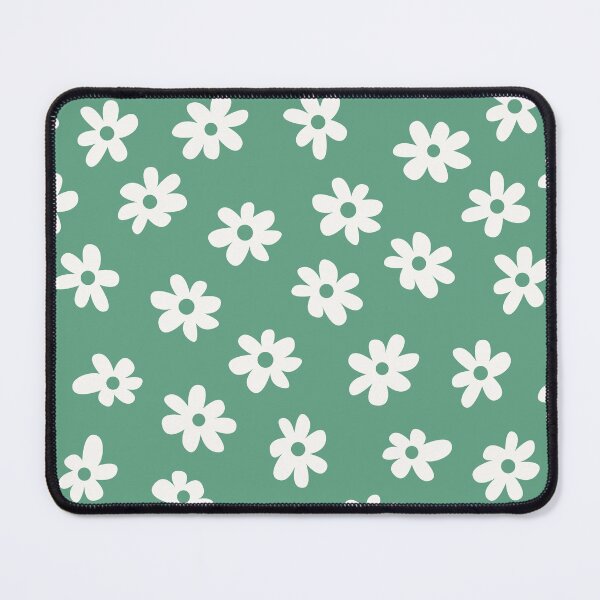 Item preview, JADEITE GREEN BIG FLOWERS DITSY DAISY PRAIRIE STYLE BOHO RETRO FLORALS designed and sold by blomastudios.