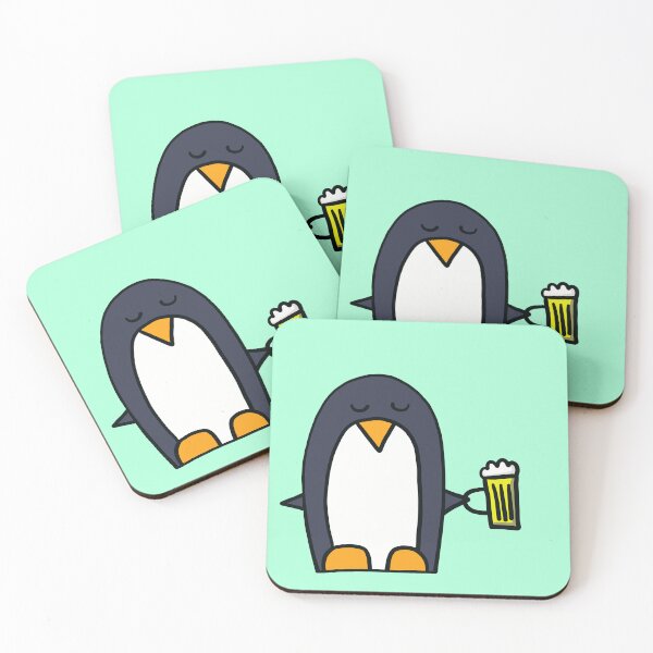 Item preview, penguin with beer designed and sold by ThomaeArt.