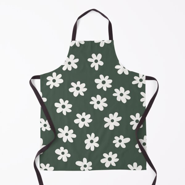 Item preview, DARK GREEN BIG FLOWERS DITSY DAISY PRAIRIE STYLE BOHO RETRO FLORALS designed and sold by blomastudios.