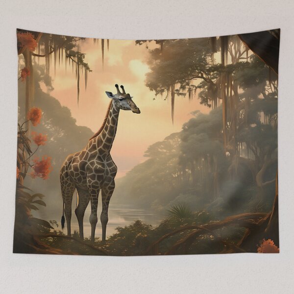 Item preview, Picture of a giraffe in the jungle in the style of fantastic realism designed and sold by Pflugart.
