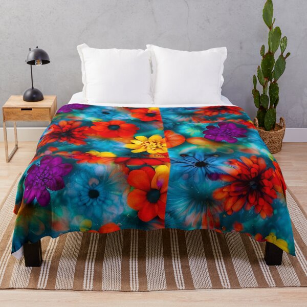 Item preview, Fantasy flowers, red, yellow, blue designed and sold by DieKuenstlerei.