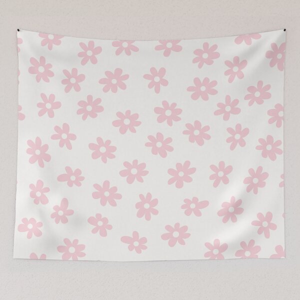 Item preview, PINK AND WHITE BIG FLOWERS DITSY DAISY PRAIRIE STYLE BOHO RETRO FLORALS designed and sold by blomastudios.