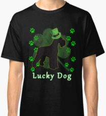 St Patricks Day Dog St Paddy Day Shamrock Paw Giant Schnauzer St Patrick Day Classic T-Shirt