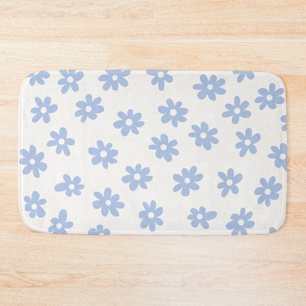 Item preview, PASTEL BLUE AND WHITE BIG FLOWERS DITSY DAISY PRAIRIE STYLE BOHO RETRO FLORALS designed and sold by blomastudios.