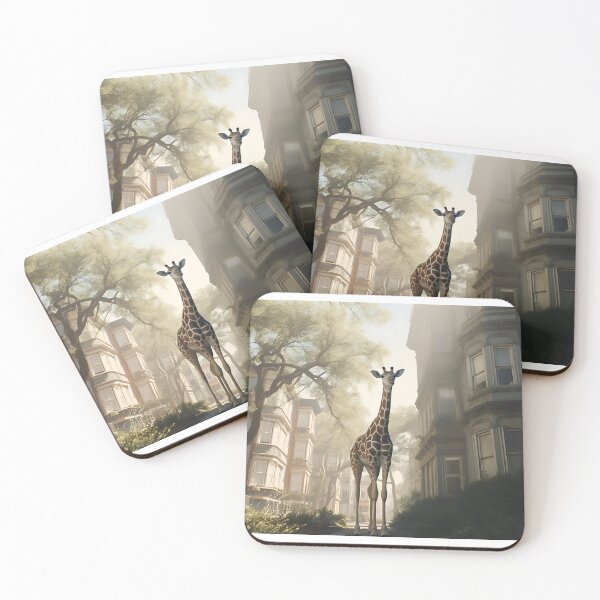 Item preview, Image of a giraffe in Savannah / Georgia in the style of fantastic realism designed and sold by Pflugart.