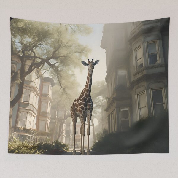 Item preview, Image of a giraffe in Savannah / Georgia in the style of fantastic realism designed and sold by Pflugart.