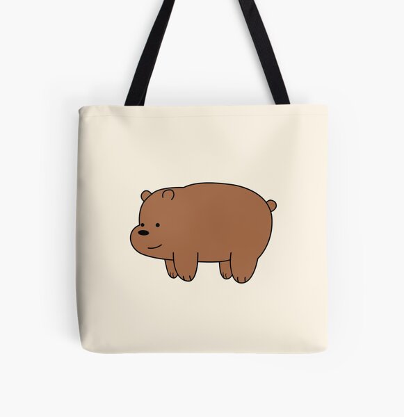 Mini Square Bag Cartoon Bear Decor Letter Graphic Cute Linen Tote Bag,  Cartoon Hand-Carrying Snack Bag, Bear Print Handbag