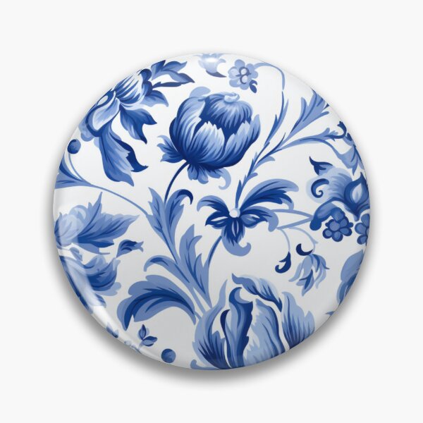 Item preview, Colorful fantasy pattern blue white delft tiles tulips designed and sold by G-M-Designs.