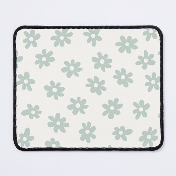 Item preview, SAGE GREEN AND WHITE BIG FLOWERS DITSY DAISY PRAIRIE STYLE BOHO RETRO FLORALS designed and sold by blomastudios.