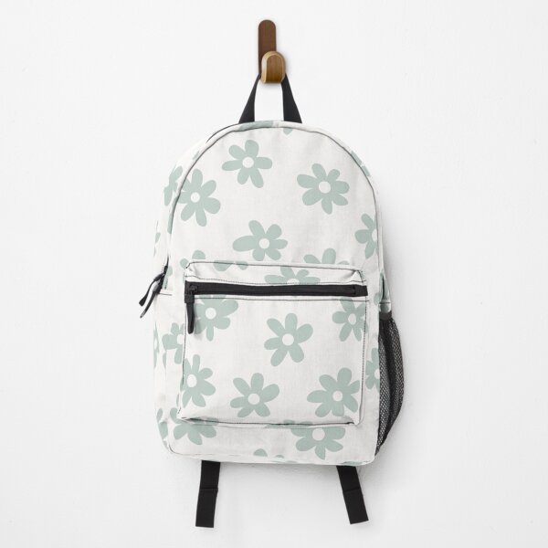 Item preview, SAGE GREEN AND WHITE BIG FLOWERS DITSY DAISY PRAIRIE STYLE BOHO RETRO FLORALS designed and sold by blomastudios.