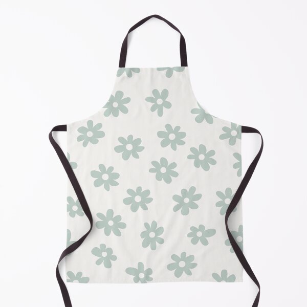 Item preview, SAGE GREEN AND WHITE BIG FLOWERS DITSY DAISY PRAIRIE STYLE BOHO RETRO FLORALS designed and sold by blomastudios.