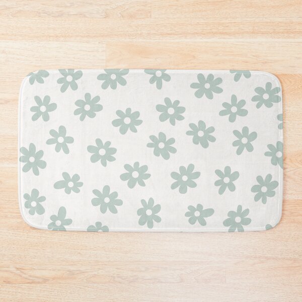 Item preview, SAGE GREEN AND WHITE BIG FLOWERS DITSY DAISY PRAIRIE STYLE BOHO RETRO FLORALS designed and sold by blomastudios.