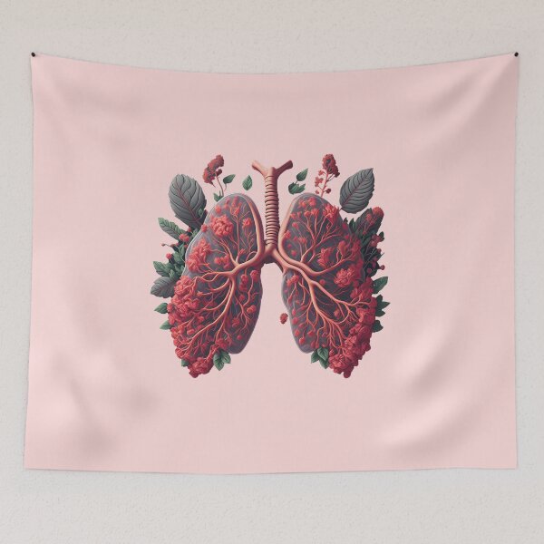Item preview, cool vintage flower lungs floral retro nature flowered anatomical cute funny designed and sold by Print&Perfection  ⭐⭐⭐⭐⭐.