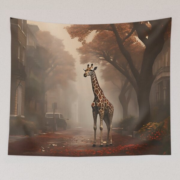 Item preview, Image of a giraffe in Savannah / Georgia in the style of fantastic realism designed and sold by Pflugart.