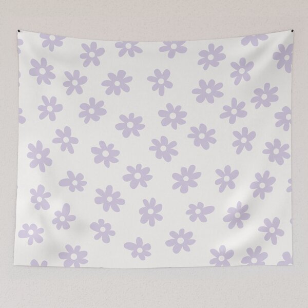 Item preview, LILAC AND WHITE BIG FLOWERS DITSY DAISY PRAIRIE STYLE BOHO RETRO FLORALS designed and sold by blomastudios.