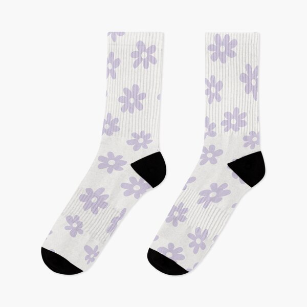 Item preview, LILAC AND WHITE BIG FLOWERS DITSY DAISY PRAIRIE STYLE BOHO RETRO FLORALS designed and sold by blomastudios.