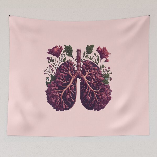 Item preview, cool vintage flower lungs floral retro nature flowered anatomical cute funny designed and sold by Print&Perfection  ⭐⭐⭐⭐⭐.