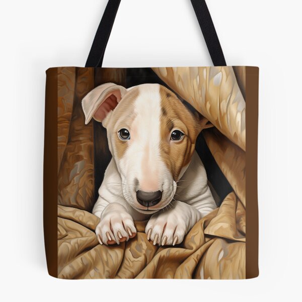 Item preview, Cachorro de bull terrier escondido en tela designed and sold by Elindith.
