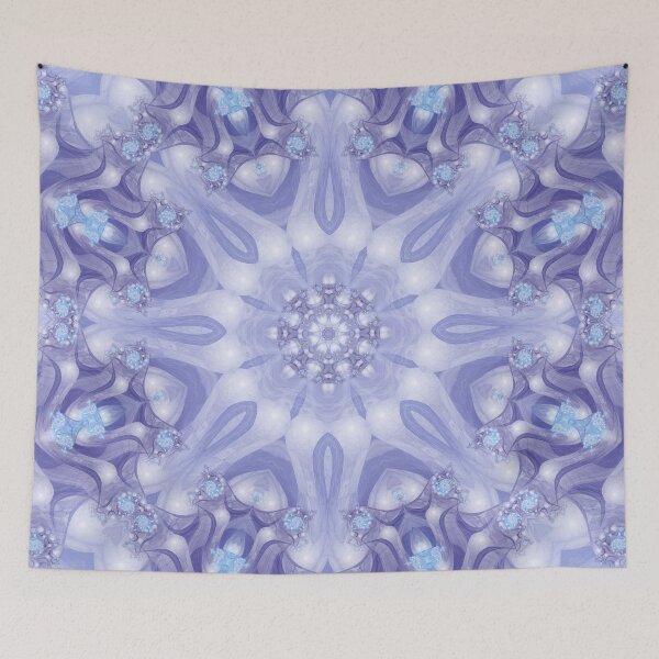Item preview, Light Blue, Lavender and White Mandala designed and sold by Kelly Dietrich Mandala & Fractal Art.