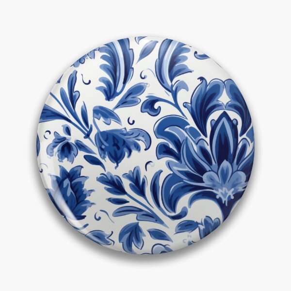 Item preview, Colorful fantasy pattern blue white delft tiles tulips designed and sold by G-M-Designs.