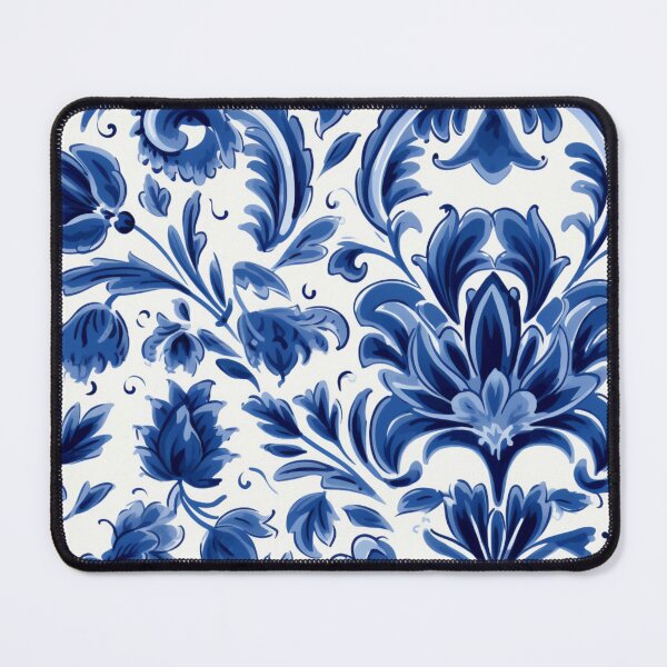Item preview, Colorful fantasy pattern blue white delft tiles tulips designed and sold by G-M-Designs.