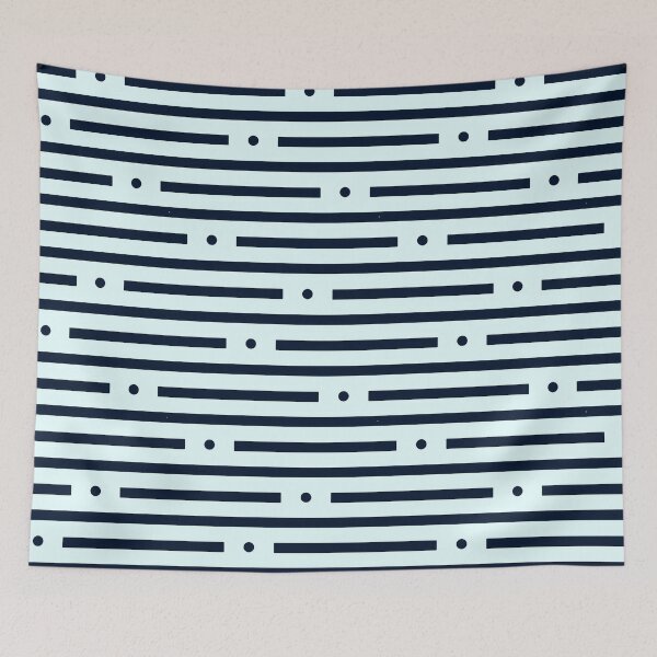 Item preview, Abstract: Dots and dashes: Dark Blue On Light Blue designed and sold by TheScraggyBeard.