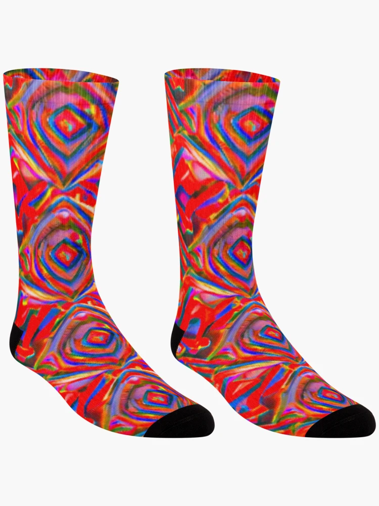 Thumbnail 3 of 5, Socks, Abstract Red Design designed and sold by Rell1970.