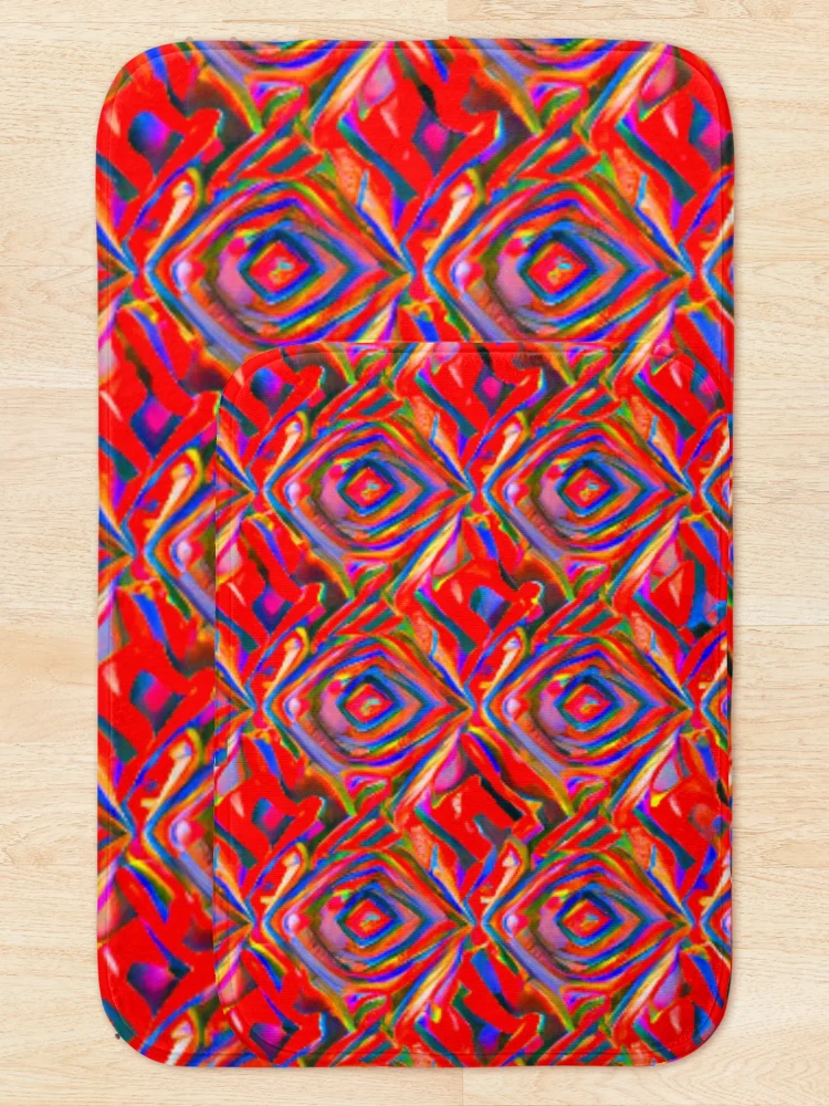 Thumbnail 5 of 6, Bath Mat, Abstract Red Design designed and sold by Rell1970.