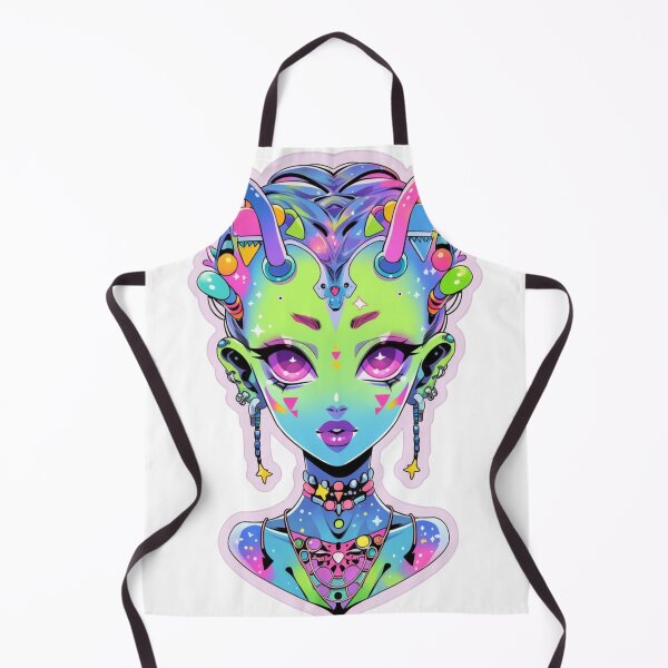 Item preview, Trippy Cute Alien Techno Rave Girl designed and sold by PixieRavePrints.