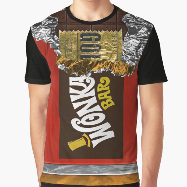 Wonka Chocolate Bar with Golden ticket Graphic T-Shirt