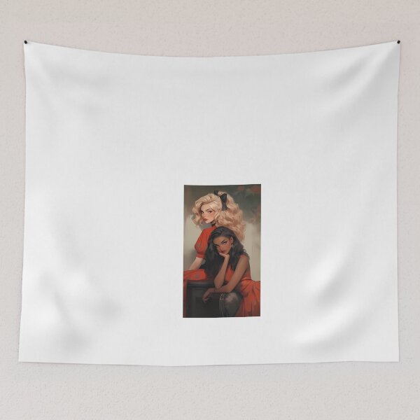 Item preview, a painting of two women sitting next to each other designed and sold by Dark Fantasy Store.