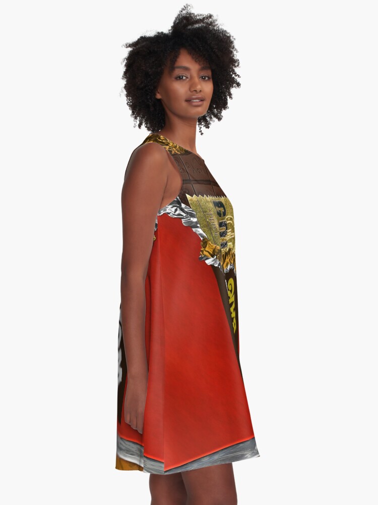 Alternate view of Wonka Chocolate Bar with Golden ticket A-Line Dress