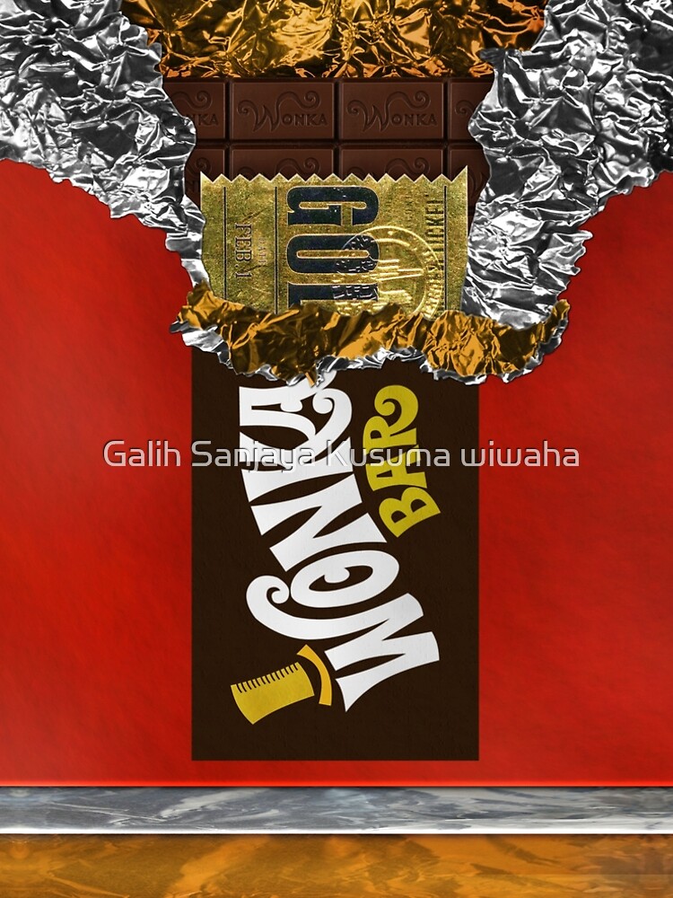 Wonka Chocolate Bar with Golden ticket by GalihArt
