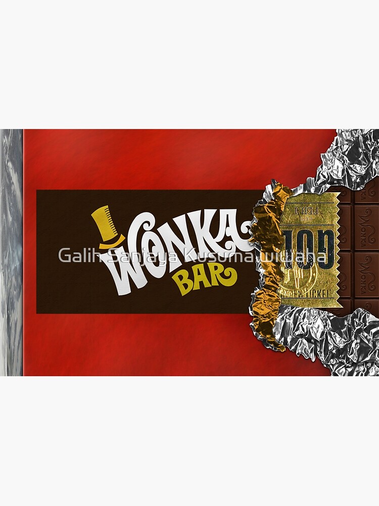 Wonka Chocolate Bar with Golden ticket by GalihArt