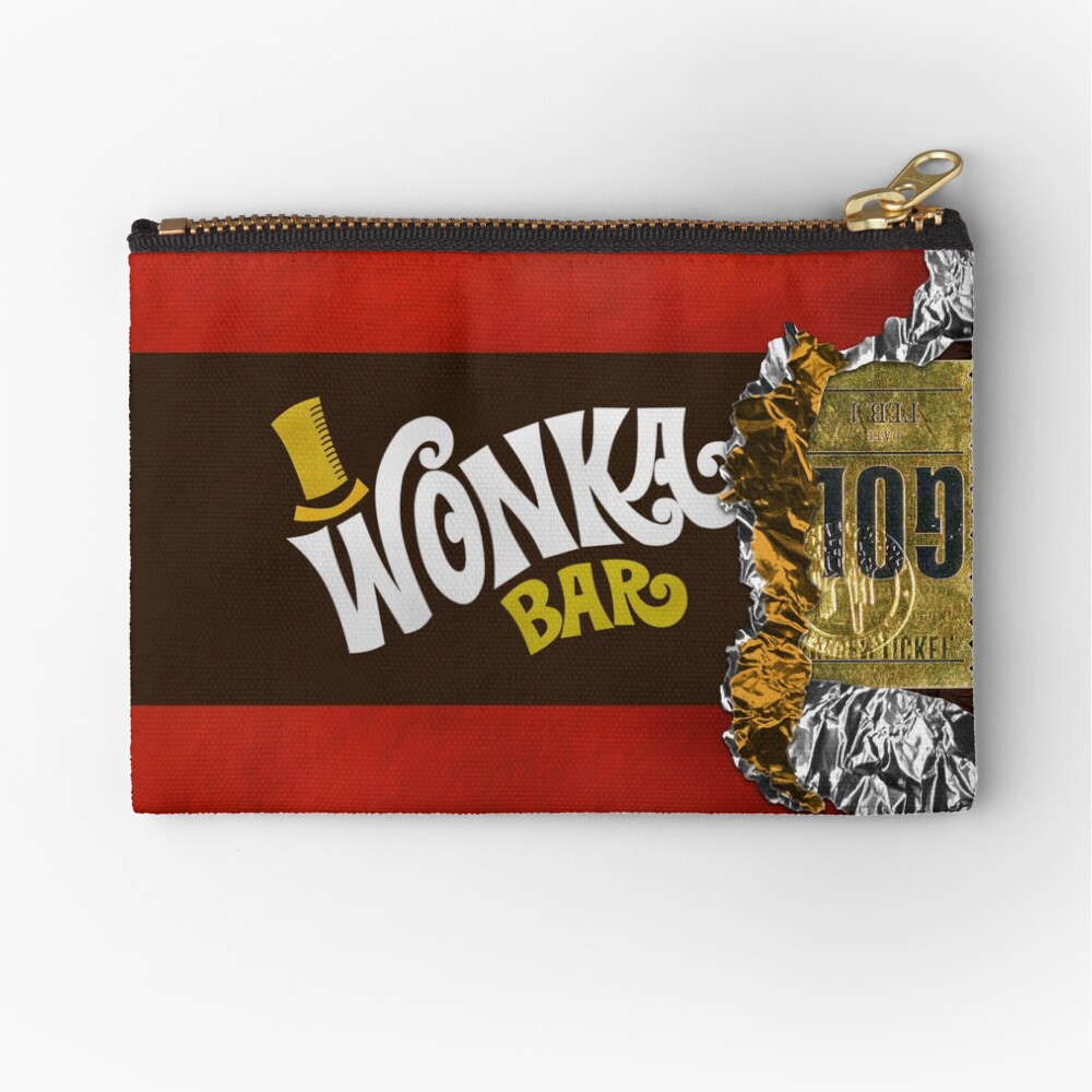 Wonka Chocolate Bar with Golden ticket Zipper Pouch