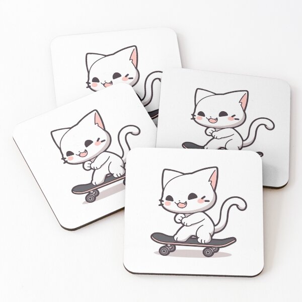 Aperçu de l'œuvre Planche à roulettes de conduite de chat créée et vendue par InkCreato.