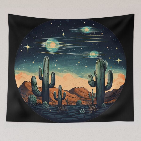 Item preview, Vintage Cactus Dessert Night Sky designed and sold by Puristock.