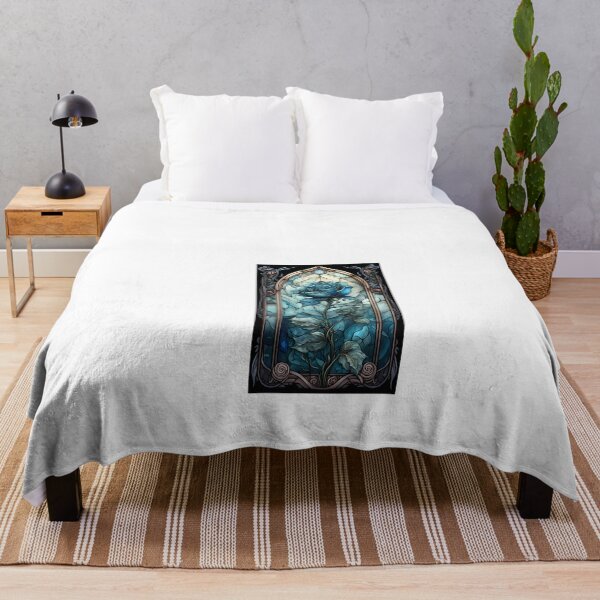 Aperçu de l'œuvre un vitrail avec une rose bleue dedans créée et vendue par Dark Fantasy Store.
