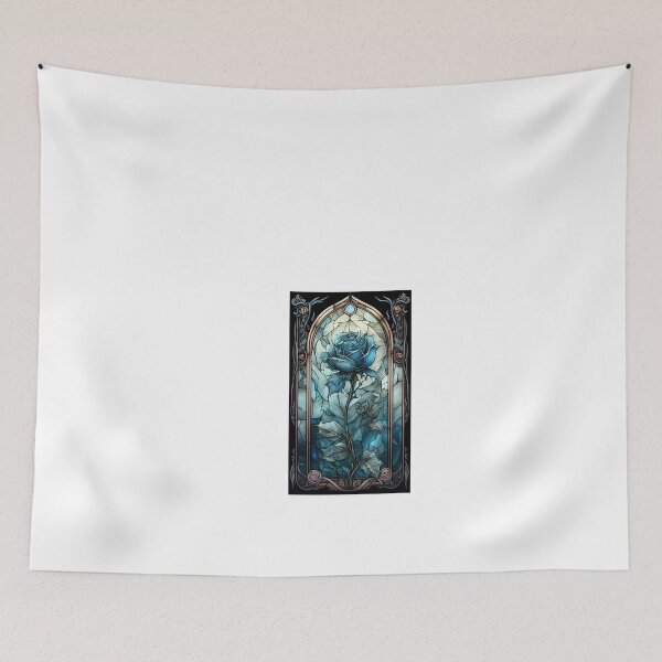 Aperçu de l'œuvre un vitrail avec une rose bleue dedans créée et vendue par Dark Fantasy Store.