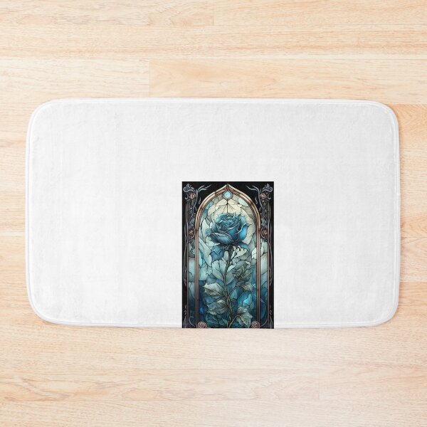 Item preview, a stained glass window with a blue rose in it designed and sold by Dark Fantasy Store.