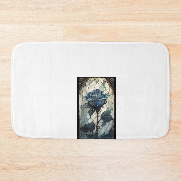 Item preview, a stained glass window with a blue rose on it designed and sold by Dark Fantasy Store.