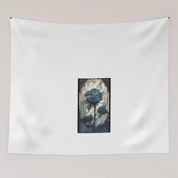 Item preview, a stained glass window with a blue rose on it designed and sold by Dark Fantasy Store.