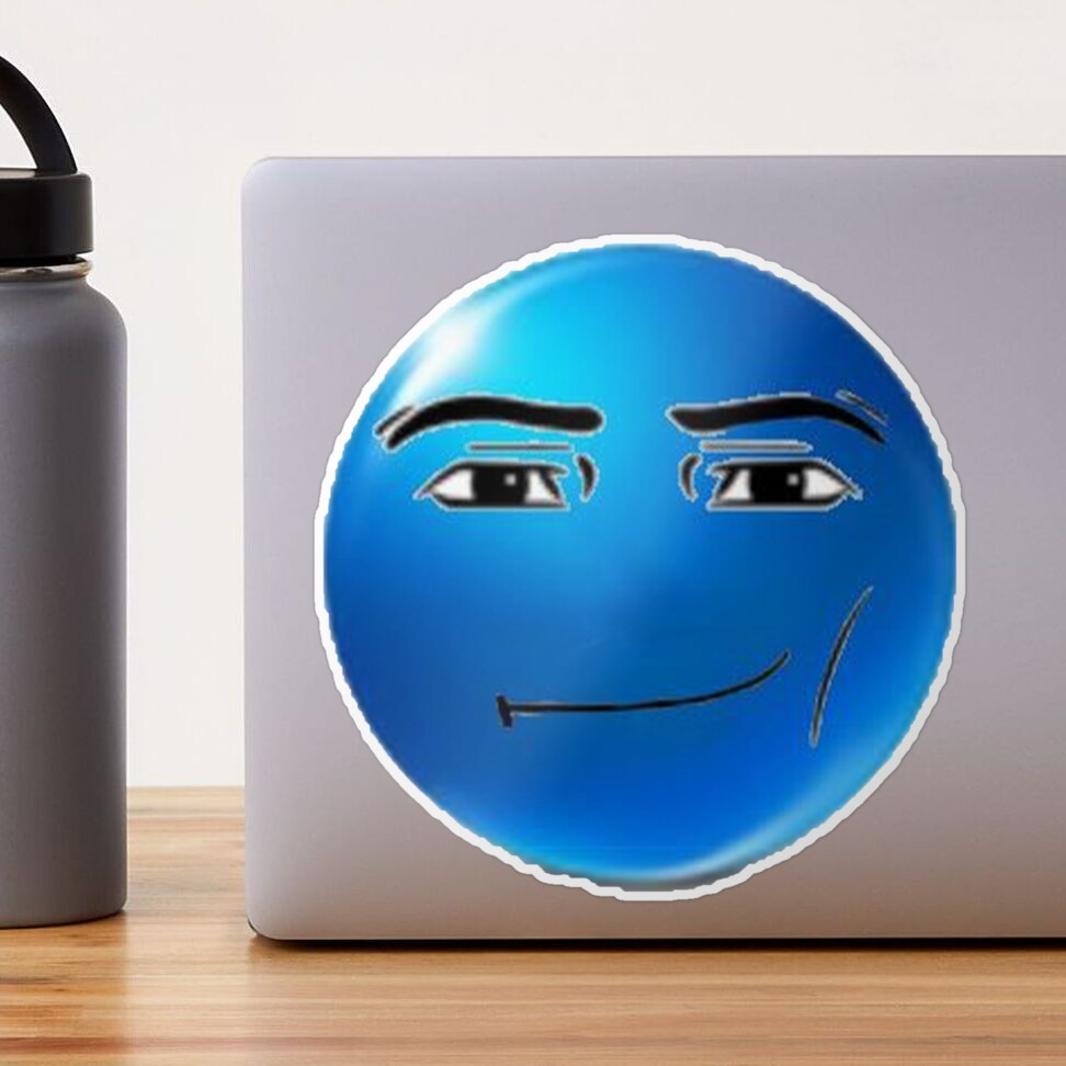 blue roblox emoji Sticker for Sale by goon-street