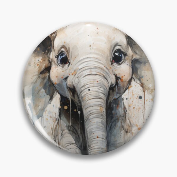 Item preview, Cute portrait of a baby elephant designed and sold by JeNoStudio.