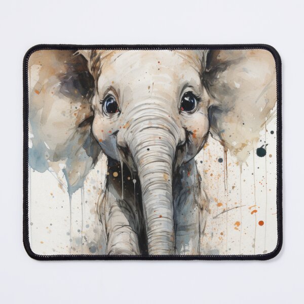 Item preview, Cute portrait of a baby elephant designed and sold by JeNoStudio.