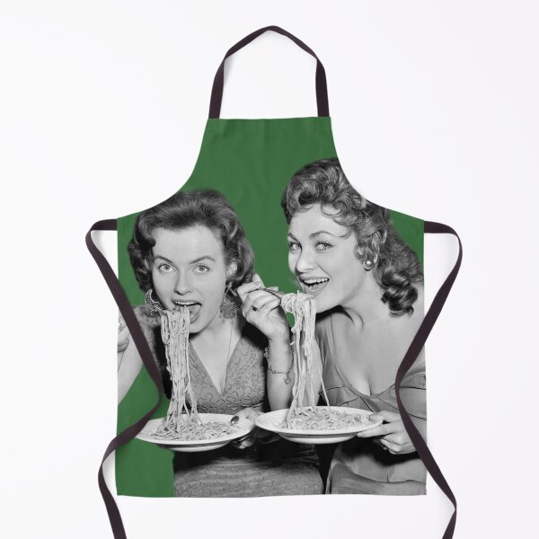 Item preview, Two Girls Eating Spaghetti in 1950 Fifties designed and sold by KALEIDOSCOPE UK.