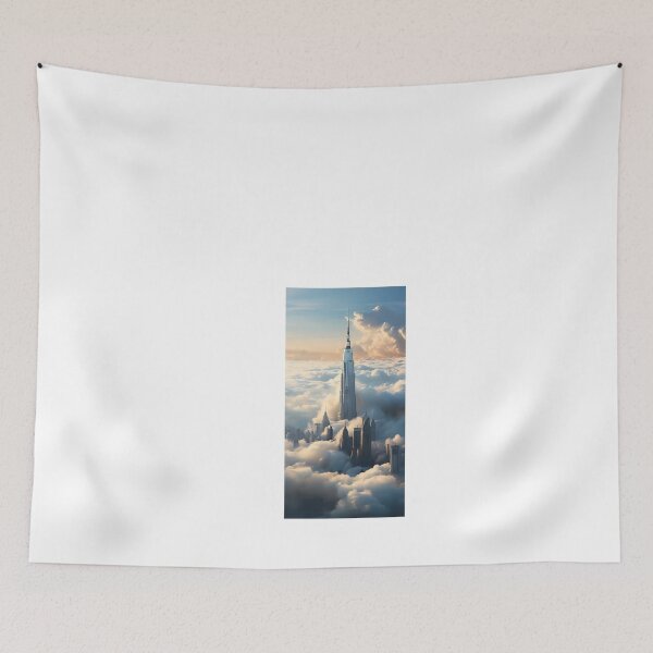 Item preview, a very tall building surrounded by clouds in the sky designed and sold by Dark Fantasy Store.