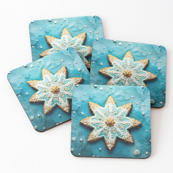 Item preview, Sugar iced decorated cookie on blue background.  designed and sold by Caphira.